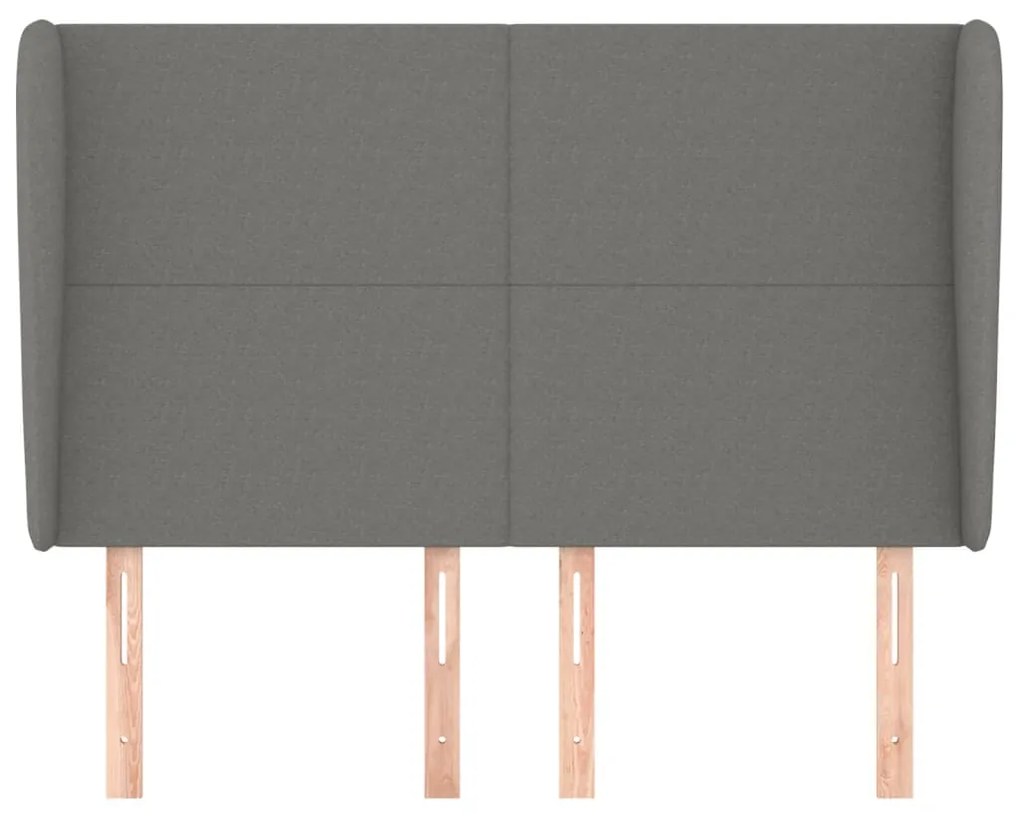 Κεφαλάρι με Πτερύγια Σκούρο Γκρι 147x23x118/128 εκ. Υφασμάτινο 3117675
