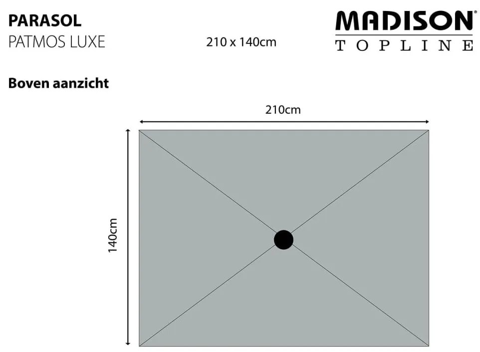 Madison Ομπρέλα Κήπου Patmos Luxe Ορθογώνια Κεραμιδί 210 x 140 εκ. - Κόκκινο