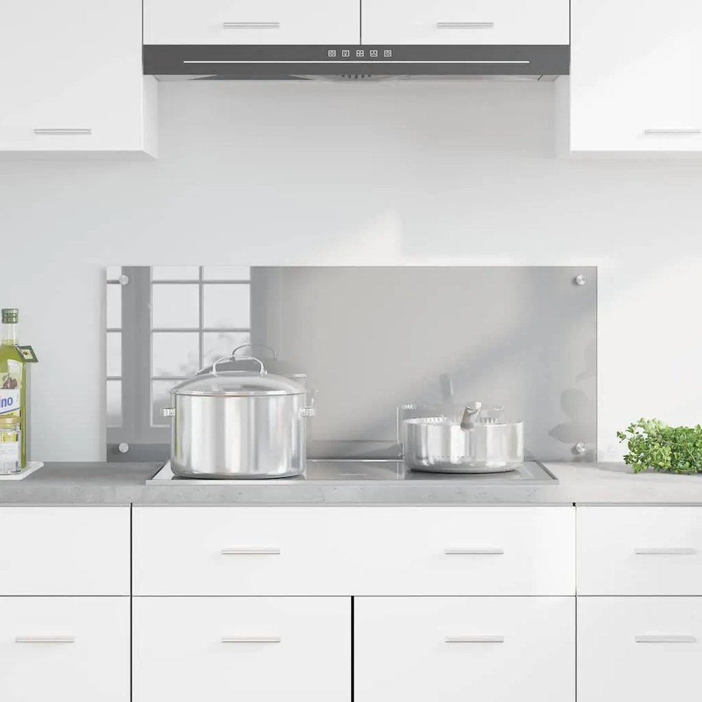 vidaXL Πλακάκι Κουζίνας Ανοιχτό Γκρι 100x40x0,6 εκ. Σκληρυμένο Γυαλί
