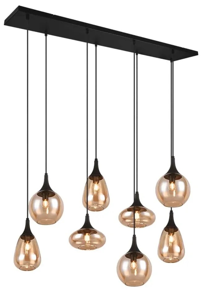 Φωτιστικό Οροφής - Ράγα Lumina 317000813 121x34x150cm 8xE14 40W Black-Amber Trio Lighting