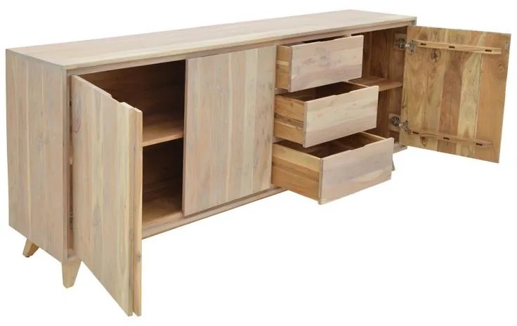 Μπουφές Emira Μασίφ Ξύλο Ακακίας σε Φυσικό 200x40x80εκ. 200x40x80 εκ.