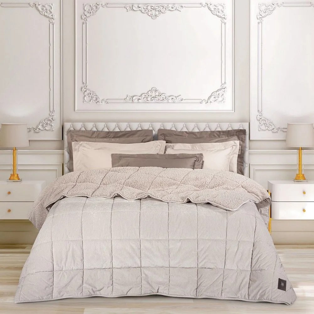 Κουβερτοπάπλωμα 3481 Sherpa Taupe Greenwich Polo Club Υπέρδιπλo 220x240cm Πολυέστερ