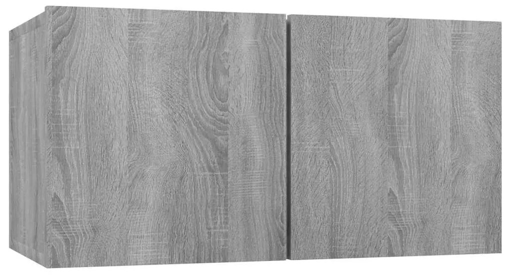 vidaXL Έπιπλα Τηλεόρασης Κρεμαστά 2 τεμ. Γκρι 60x30x30 εκ. Επεξ. Ξύλο