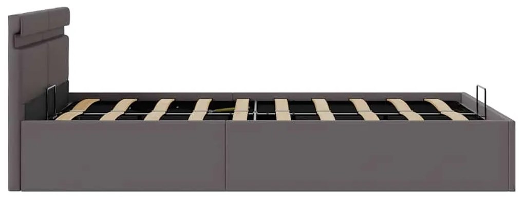 vidaXL Πλαίσιο Κρεβατιού Αποθ. Χώρο/LED Γκρι 120x200 εκ. Δερματίνη