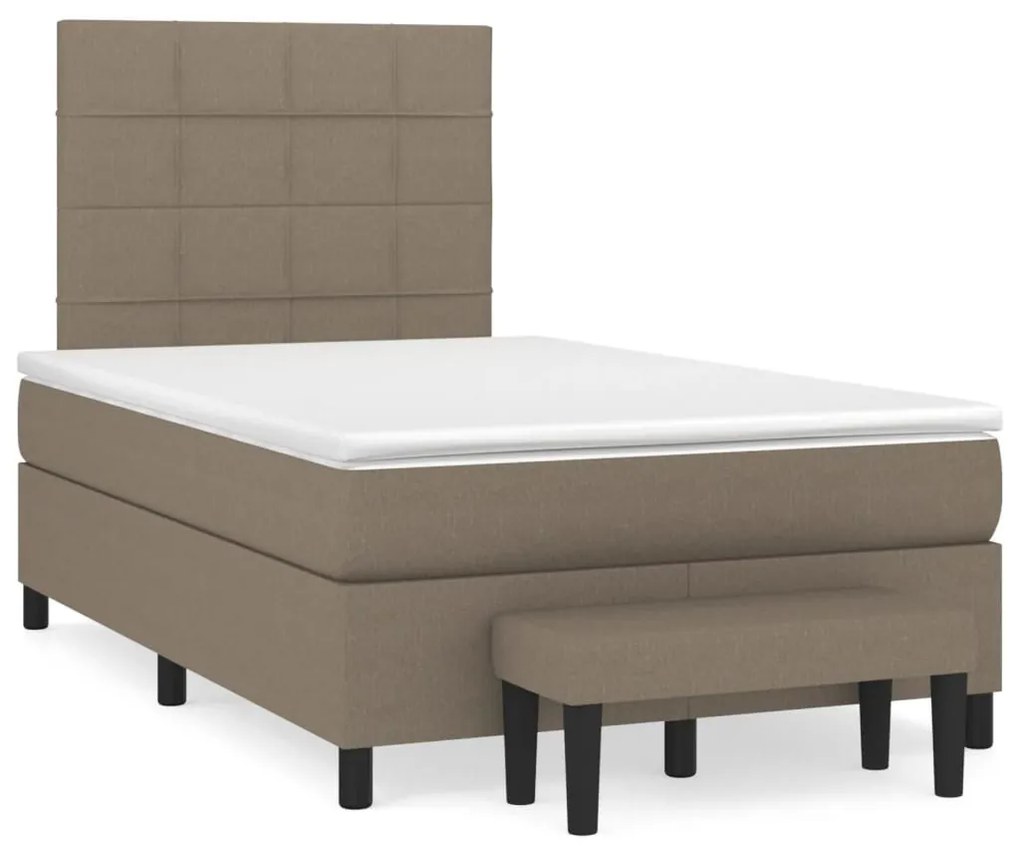 Κρεβάτι Boxspring με Στρώμα Taupe 120x190 εκ. Υφασμάτινο 3270359