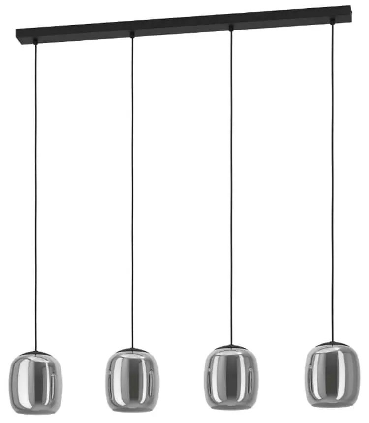 Φωτιστικό Οροφής - Ράγα Ciampino 901193 97,5x15x110cm 4xE27 Black-Smoke Eglo