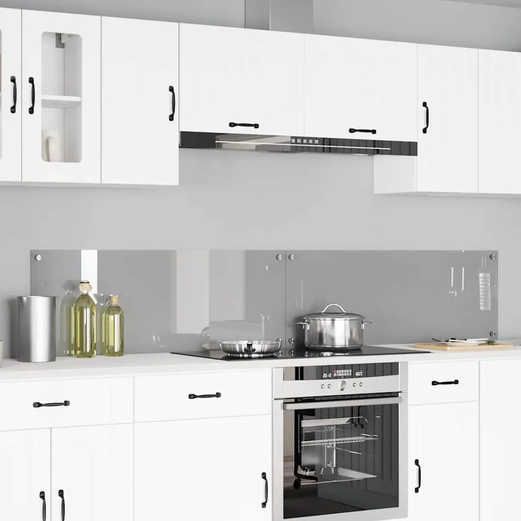 vidaXL Πίσω Πάνελ Κουζίνας 2 pcs Ανοιχτό γκρι 110 x 40 cm