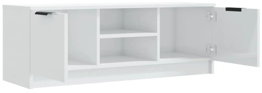 vidaXL Έπιπλο Τηλεόρασης Γυαλ. Λευκό 102x35x36,5 εκ Επεξεργασμένο Ξύλο