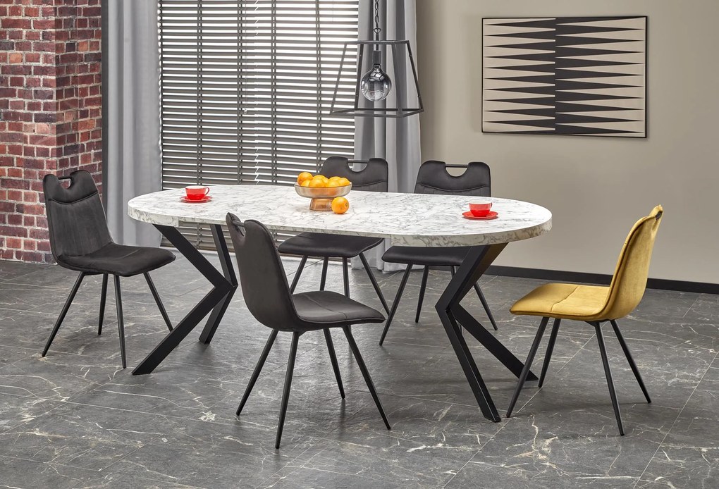 PERONI table white marble DIOMMI V-PL-PERONI-ST-MARMUR/CZARNY