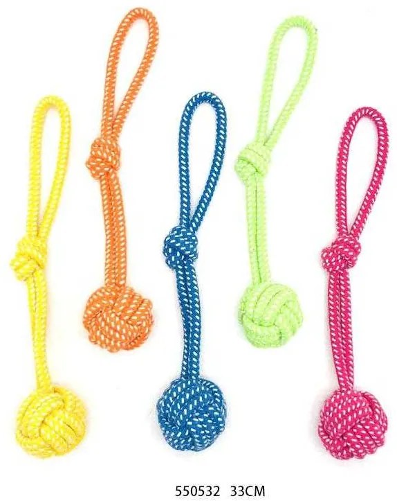 Παιχνίδι σκύλου σχοινί με μπάλες - 33cm - 12pcs - 550532