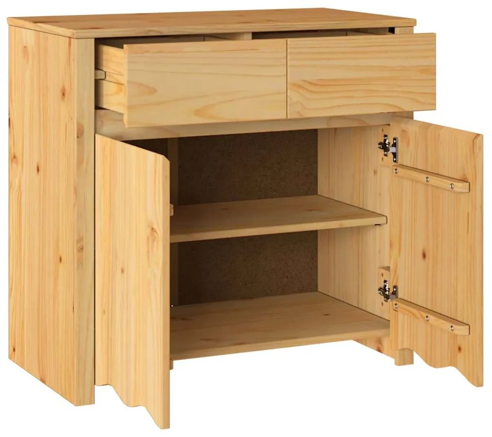 vidaXL Πλαϊνό γραφείο Drammen Καφέ 79 x 43 x 75.5 εκ Μασίφ ξύλο πεύκου