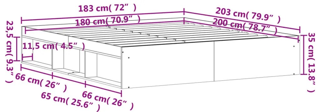 ΠΛΑΙΣΙΟ ΚΡΕΒΑΤΙΟΥ SONOMA ΔΡΥΣ 180 X 200 ΕΚ. SUPER KING 3203882