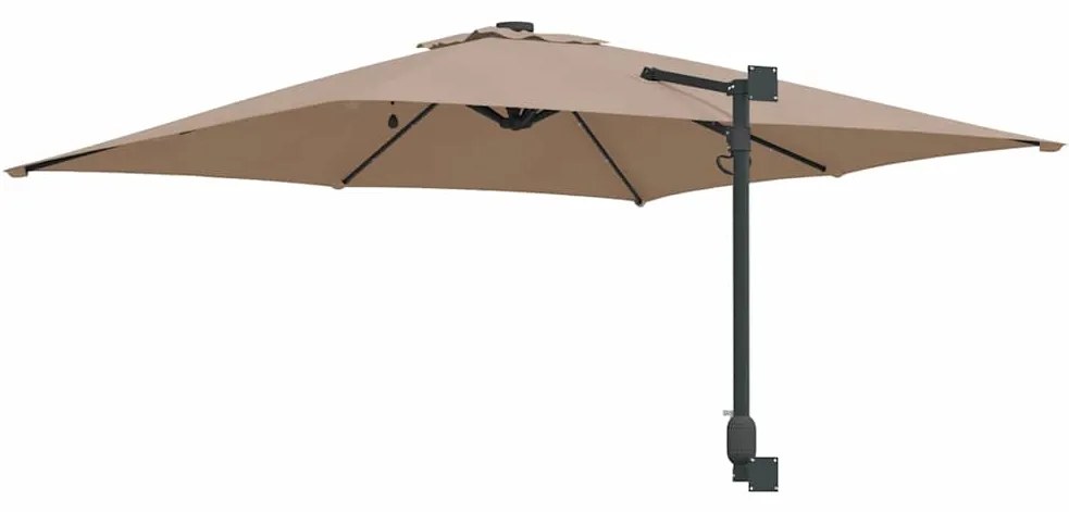 vidaXL Ομπρέλα Κήπου Taupe 248.5 x 247.5 x 160 εκ. ύφασμα
