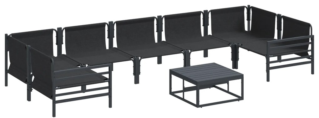 vidaXL Σετ Καναπέ Κήπου 8 pcs Ανθρακί Ατσάλι