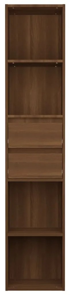 vidaXL Βιβλιοθήκη Καφέ Δρυς 36 x 30 x 171 εκ. από Επεξεργασμένο Ξύλο