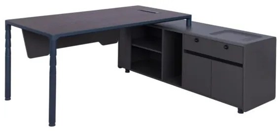 ΕΠΑΓΓΕΛΜΑΤΙΚΟ ΓΡΑΦΕΙΟ LYANNA ΔΕΞΙΑ ΓΩΝΙΑ HM2093R ΣΕ ΓΚΡΙ &amp; ΒΕΓΓΕ ΑΠΟΧΡΩΣΗ 183X160X76Υεκ.
