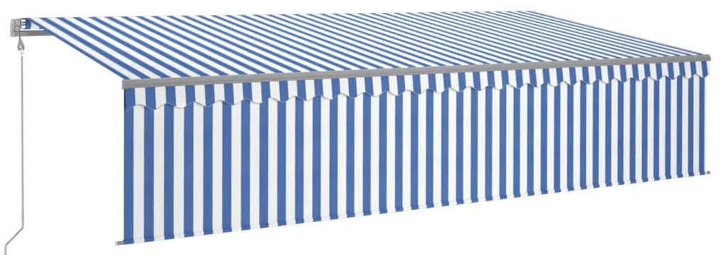 vidaXL Τέντα Συρόμενη Αυτόματη με Σκίαστρο Μπλε / Λευκό 6 x 3 μ.