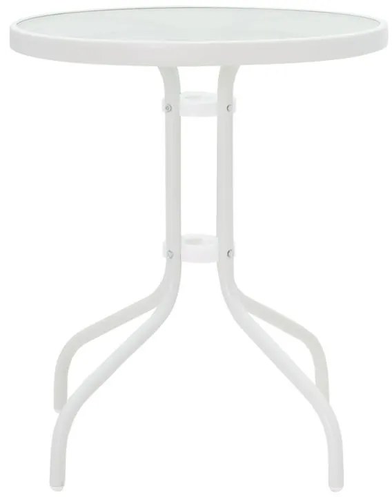 Σετ κήπου - Τραπεζαρία Watson - Sussie 3 τεμ. μέταλλο - γυαλί λευκό Φ60x70 εκ. 60x60x70 εκ.