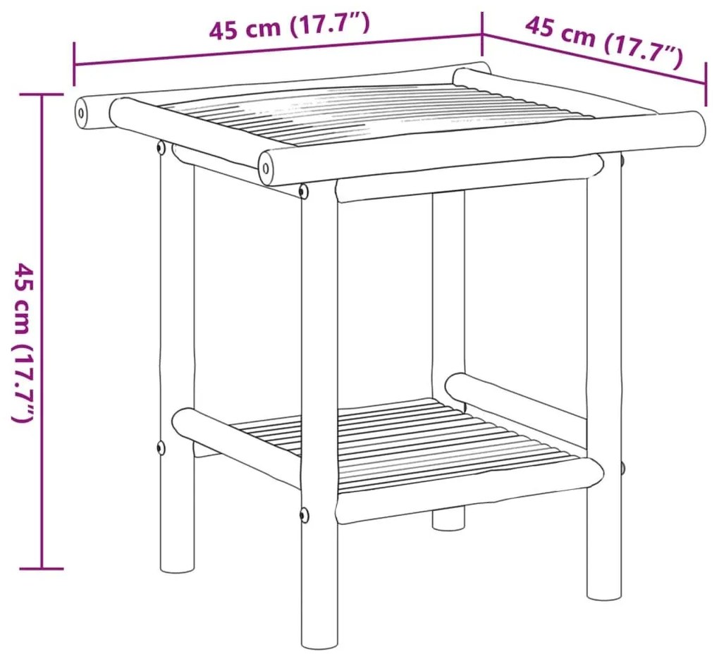 Τραπεζάκι Σαλονιού 45 x 45 x 45 εκ. από Μπαμπού - Καφέ
