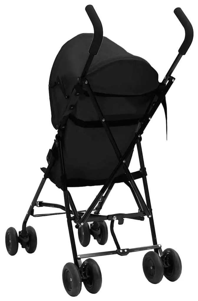 vidaXL Καροτσάκι Μωρού Ανθρακί / Μαύρο Ατσάλινο