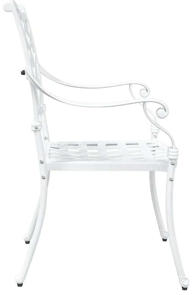 vidaXL Καρέκλα Κήπου 2 pcs Λευκό 55 x 56.5 x 91εκ Αλουμίνιο