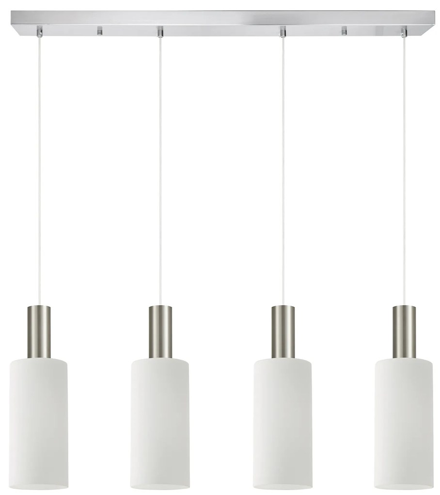 SE21-NM-4-4NM-GL3 ADEPT TUBE Nickel Matt Pendant White Glass+
