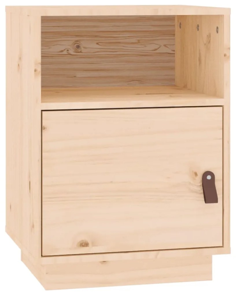 vidaXL Κομοδίνο Λευκό 40 x 34 x 55 εκ. από Μασίφ Ξύλο Πεύκου