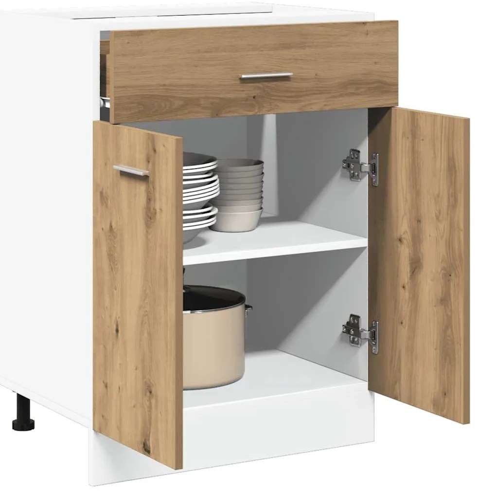 vidaXL Έπιπλο Με Συρτάρι Lyon Artisan Δρυς 60x46x81,5εκ. Επεξεργ. Ξύλο