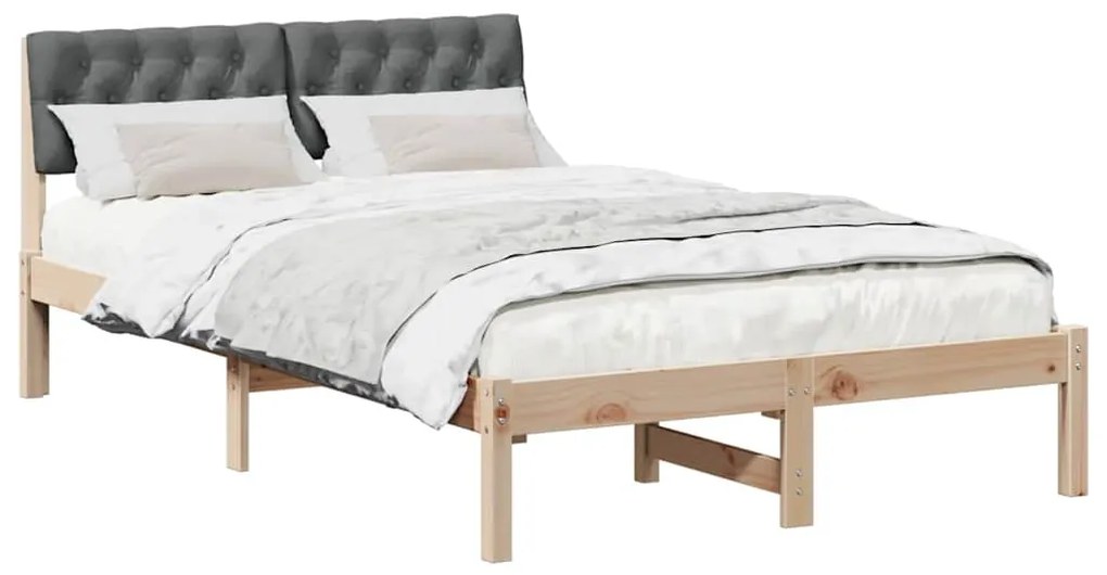 vidaXL Σκελετός Κρεβατιού Καφέ και σκούρο γκρι 120 x 200 cm