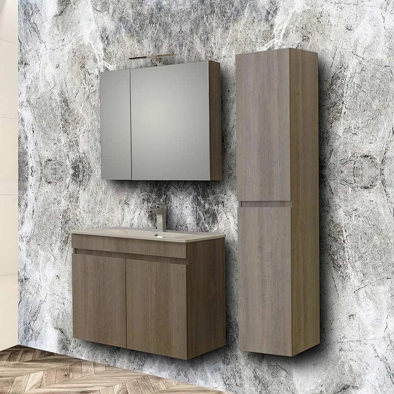 Στήλη μπάνιου κρεμαστή OMEGA 35 Grey Oak 35x32x160 εκ.