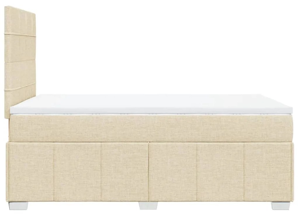 Κρεβάτι Boxspring με Στρώμα Κρεμ 120x200 εκ. Υφασμάτινο - Κρεμ