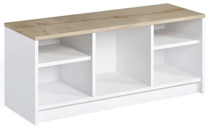 Παπουτσοθήκη London Megapap χρώμα λευκό - sapphire oak 100x35x40εκ.