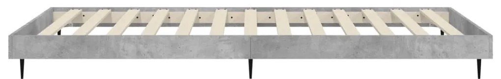 vidaXL Πλαίσιο Κρεβατιού Γκρι Σκυροδέματος 75 x 190 εκ. Επεξεργ. Ξύλο