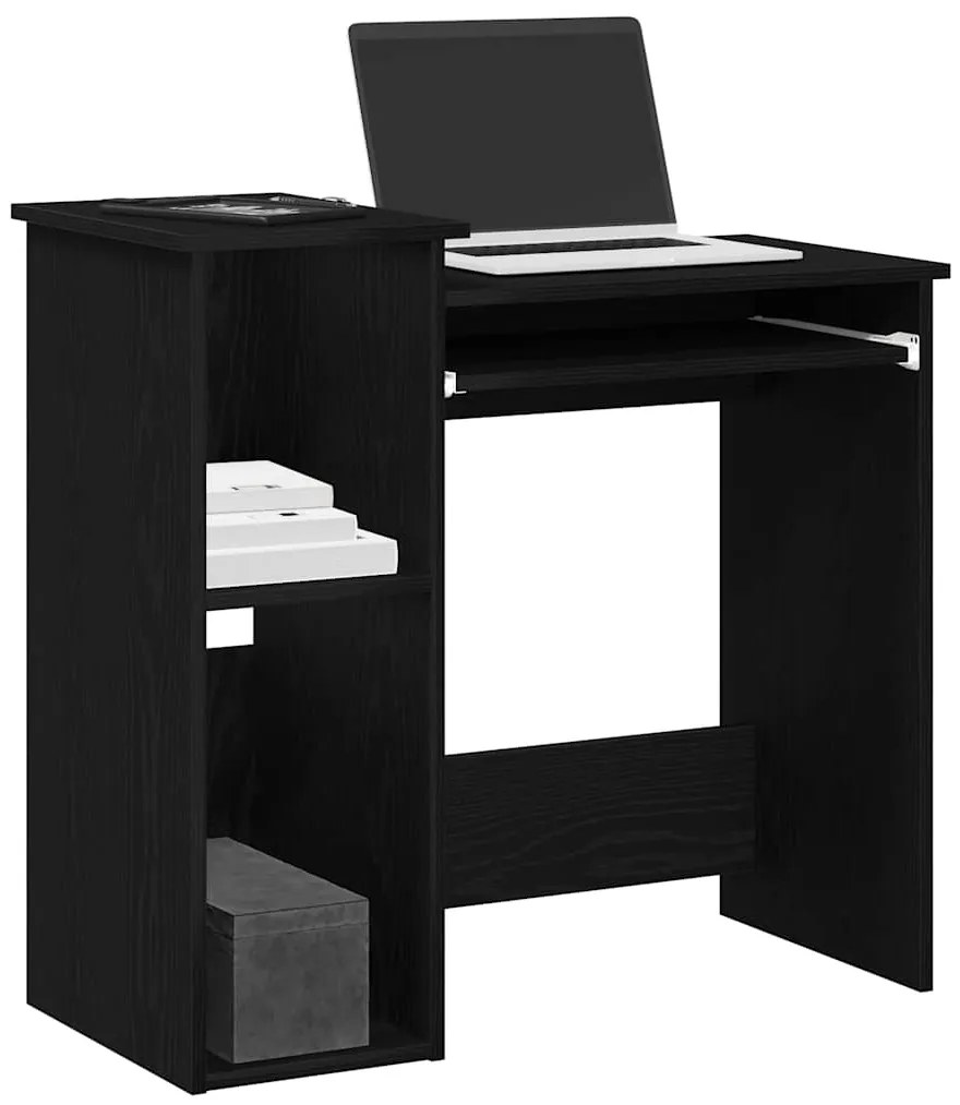 Γραφείο με Ράφια Μαύρο 84x40x78 εκ. από Μοριοσανίδα