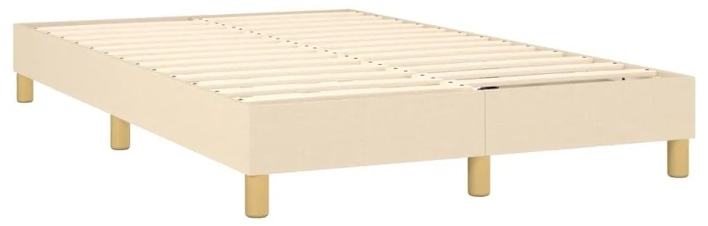 Κρεβάτι Boxspring με Στρώμα Κρεμ 120x200 εκ. Υφασμάτινο - Κρεμ