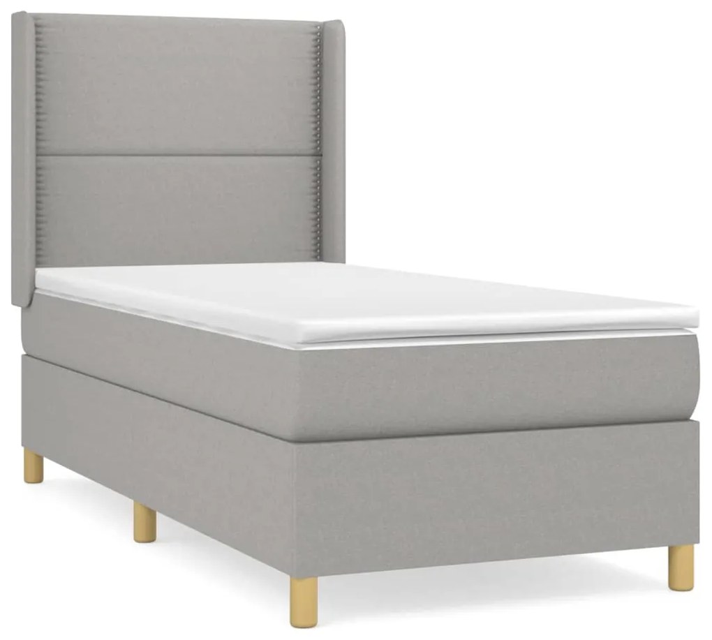 ΚΡΕΒΑΤΙ BOXSPRING ΜΕ ΣΤΡΩΜΑ ΑΝΟΙΧΤΟ ΓΚΡΙ 90X190 ΕΚ. ΥΦΑΣΜΑΤΙΝΟ 3131873