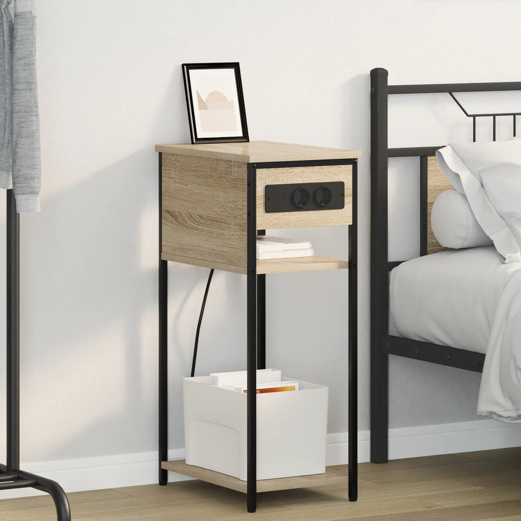 vidaXL Κομοδίνο Sonoma Δρυς 28.1 x 40.9 x 75 εκ. Επεξεργασμένο ξύλο
