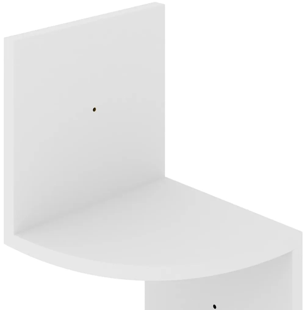 vidaXL Γωνιακή Ραφιέρα Τοίχου Λευκή 19 x 19 x 123 εκ. από Επεξ. Ξύλο