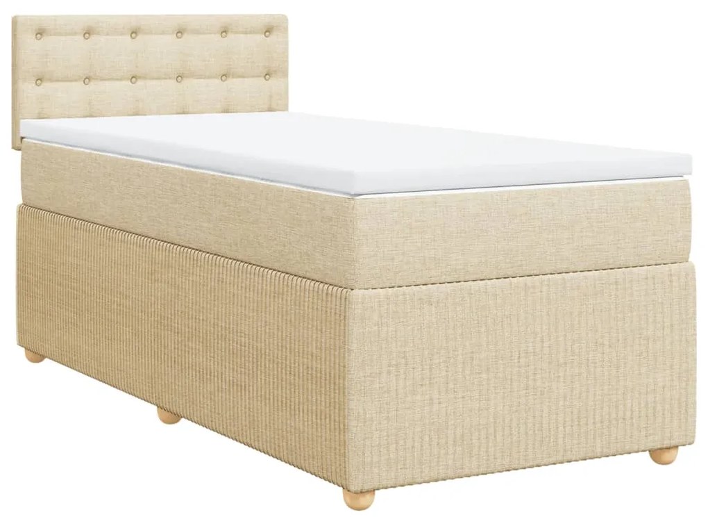 ΚΡΕΒΑΤΙ BOXSPRING ΜΕ ΣΤΡΩΜΑ ΚΡΕΜ 90X200 ΕΚ.ΥΦΑΣΜΑΤΙΝΟ 3289658