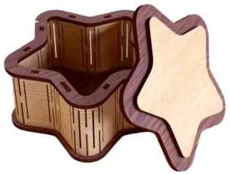 Σετ 2 τεμαχίων – Intra STARBOX – Ξύλινο Κουτί σε Σχήμα Αστεριού με Καπάκι, Ιδανικό για Δώρα, Κοσμήματα - Διακόσμηση 21x33x10 cm Box56-00052