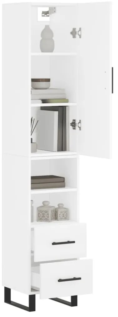 vidaXL Ντουλάπι Λευκό 34,5 x 34 x 180 εκ. από Επεξεργασμένο Ξύλο