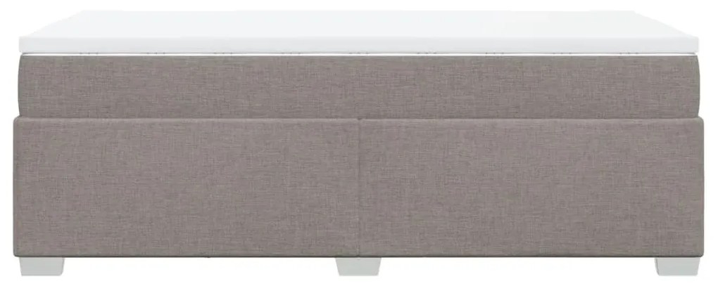 Κρεβάτι Boxspring με Στρώμα Taupe 90x200 εκ. Υφασμάτινο - Μπεζ-Γκρι