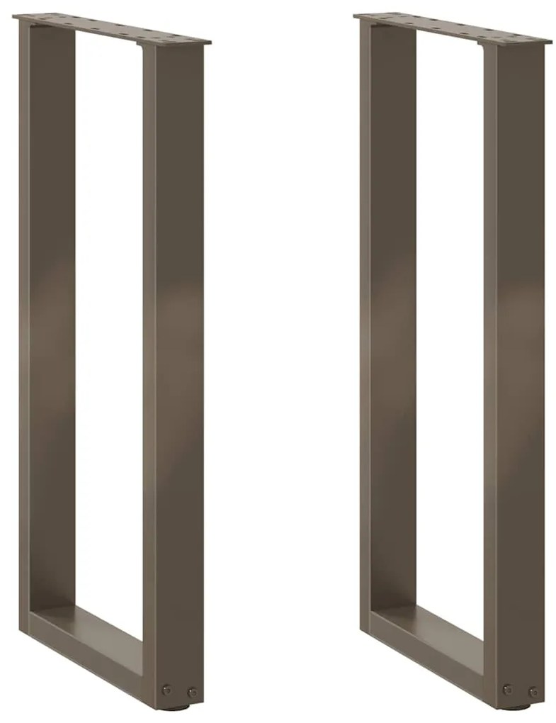 vidaXL Πόδια Κονσόλας 2 τεμ. σε σχήμα U από Φυσικό Ατσάλι 28x(72-73) εκ. Ατσάλι