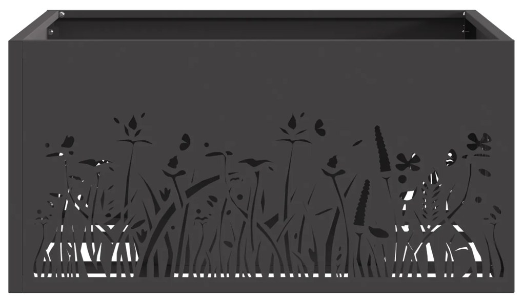 vidaXL Φωτιά Πίνακας Τετράγωνος Μαύρος 60x60x30 εκ Ατσάλι