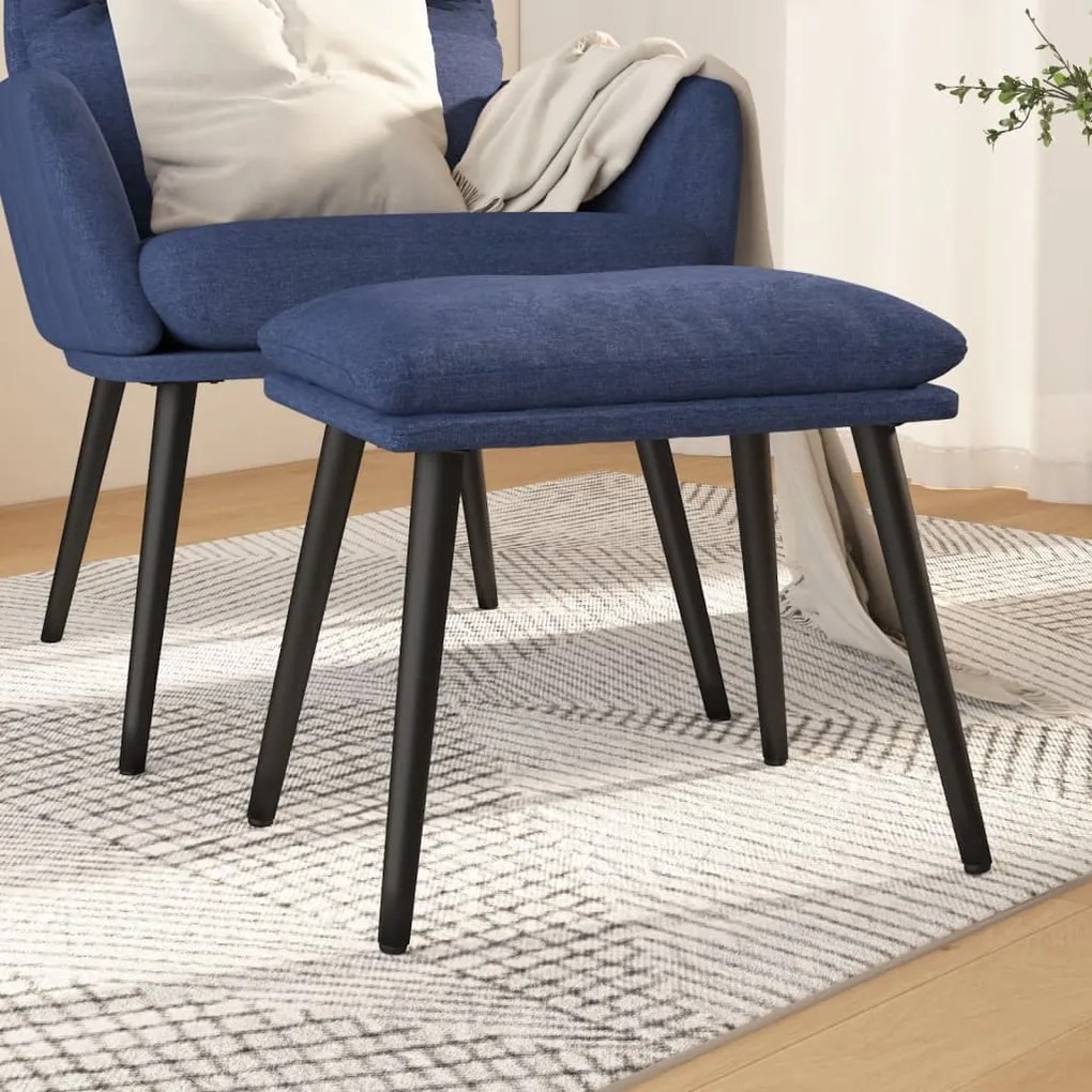 vidaXL Υποπόδιο Μπλε 45 x 29,5 x 39 εκ. Υφασμάτινο