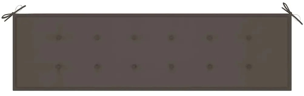 vidaXL Παγκάκι Κήπου 175 εκ. από Μασίφ Ξύλο Teak με Taupe Μαξιλάρι