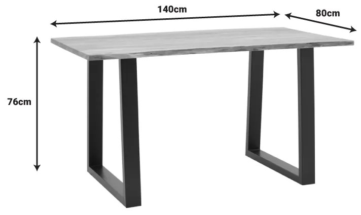 Τραπέζι Avron pakoworld φυσικό μασίφ ξύλο ακακίας 140x80x76εκ