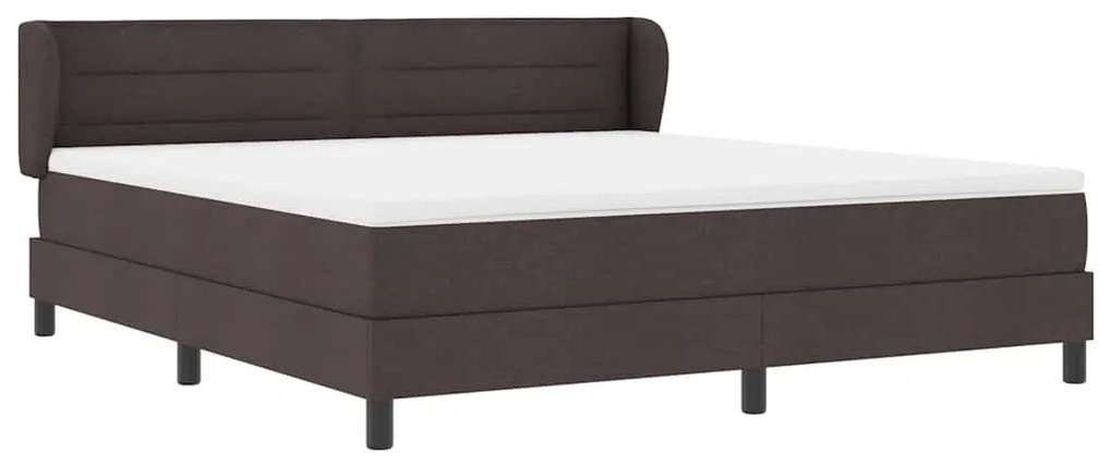 vidaXL Κρεβάτι box spring με στρώμα με στρώμα Σκούρο καφέ Σκούρο καφέ
