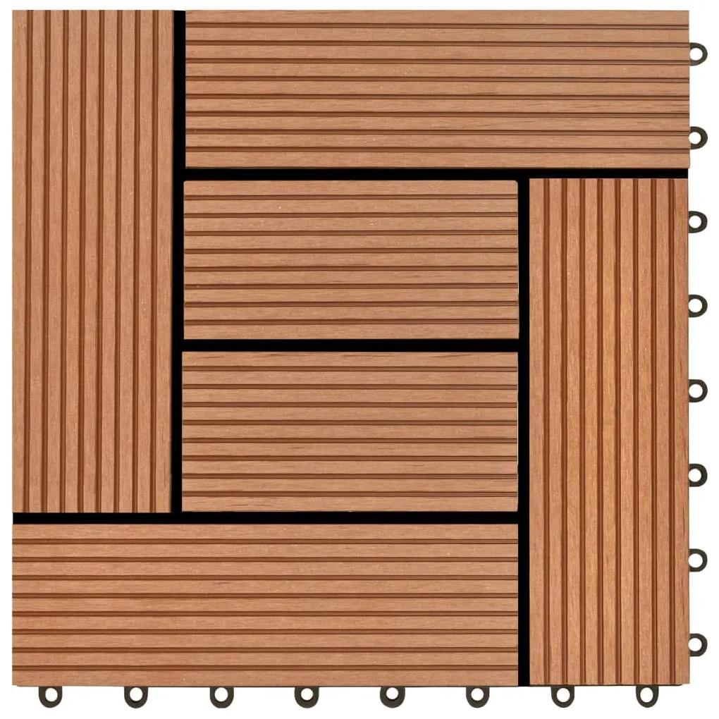 vidaXL Πλακάκια Deck 11 τεμ. Καφέ 30 x 30 εκ. / 1 τ.μ. WPC