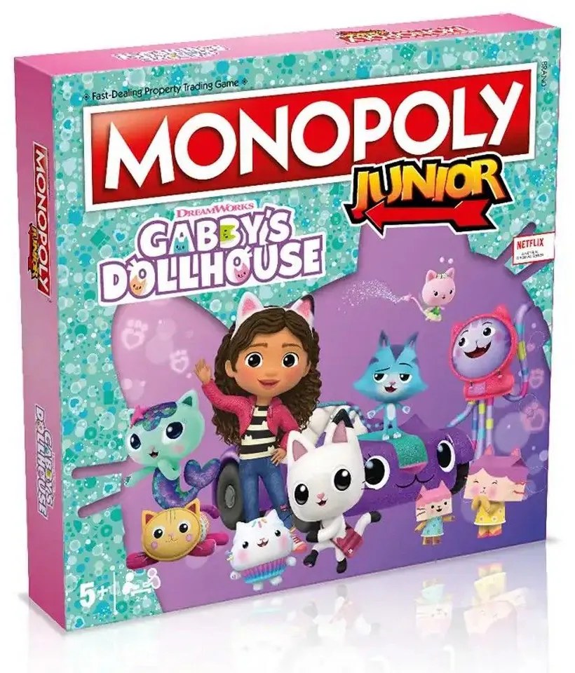 Επιτραπέζιο Παιχνίδι Monopoly - Junior Gabbys Dollhouse WM04157 (Ελληνική Γλώσσα) 5+ Ετών 2-4 Παίκτες Multi Winning Moves